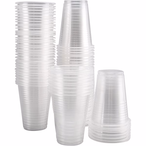 Pahare de unica folosinta transparente 300 ml Set 25 bucati parastas pomana priveghi livrare la usa